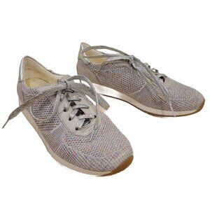Ara Woven Stretch Women's Fashion Trainers, 10.5, Silver, New